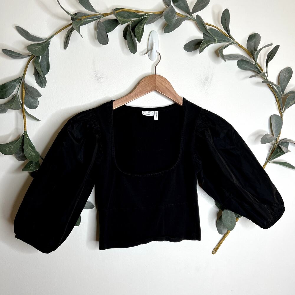 ASOS Black Square Neck Blouse LAST CALL